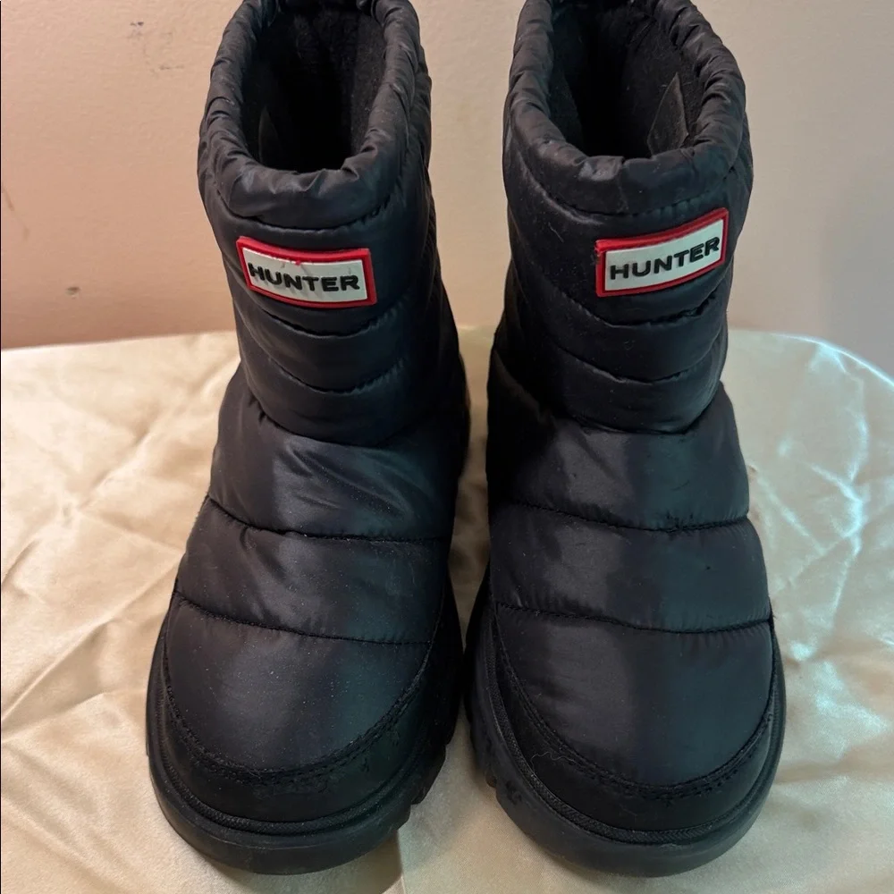 Hunter Black Quilted Insulated Ankle Boots